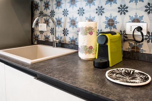 Appartement Blue — coin petit-déjeuner